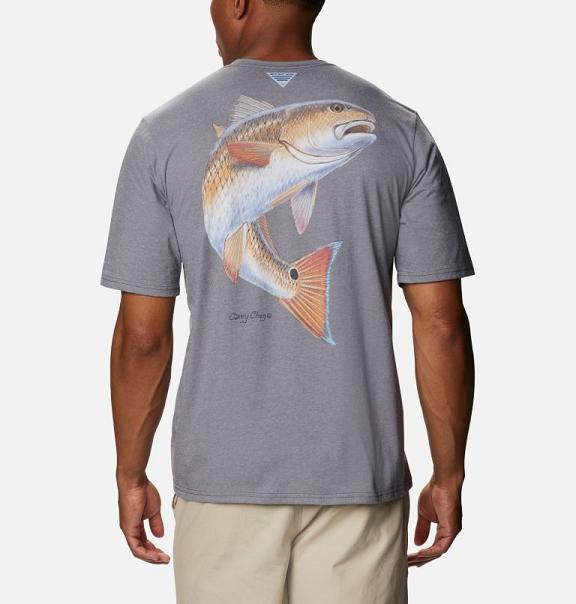 Columbia PFG Carey Chen T-Shirt Grey For Men's NZ27834 New Zealand